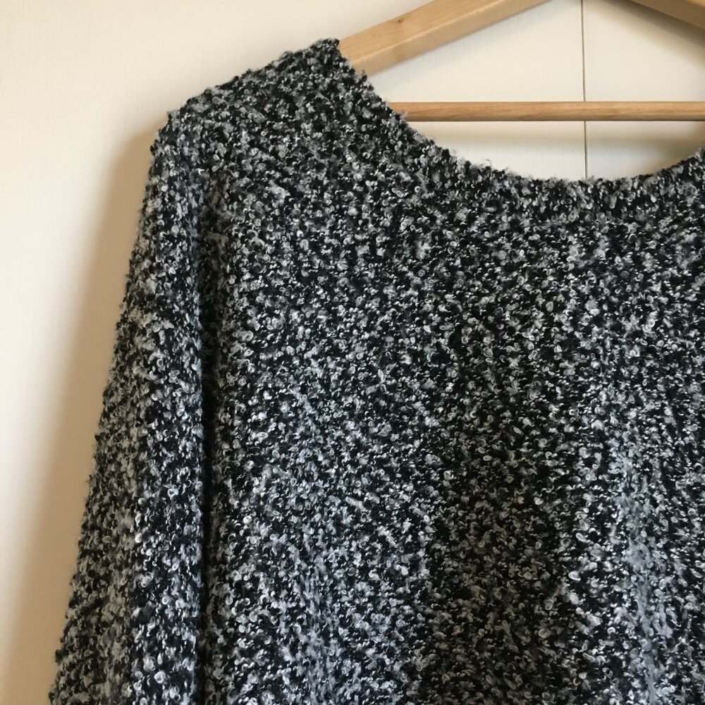 Salt and Pepper Fuzzy Nubby Knit Oversized Sweater XL - Picture 6 of 13